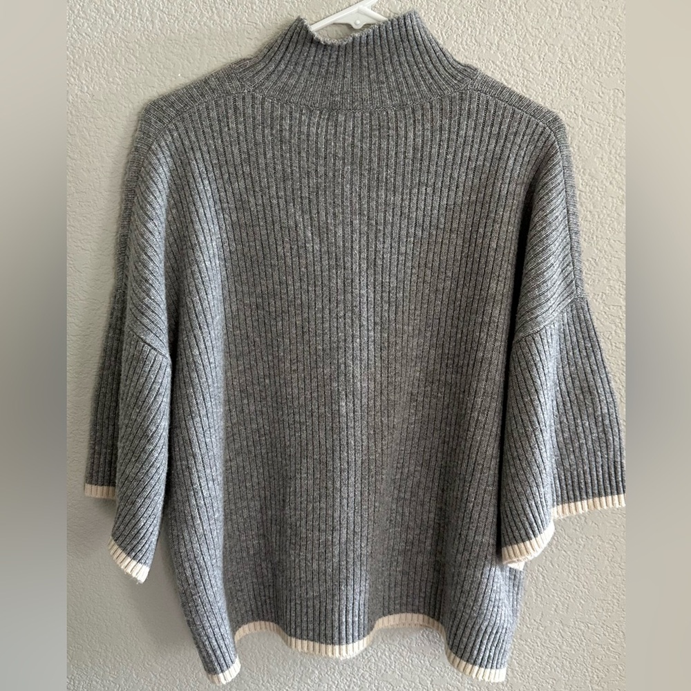 FRAME Tipped Wool & Cashmere Mock Neck Sweater - Picture 2 of 4